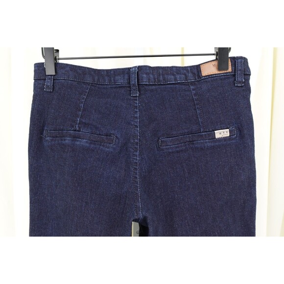 MNG By Mango Women's Side Pocket Wide Leg Blue Tailored Stretch Denim Jeans SZ 6 - Picture 8 of 16